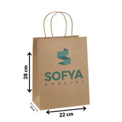 Baskılı Kraft Çanta 22x10x28 cm